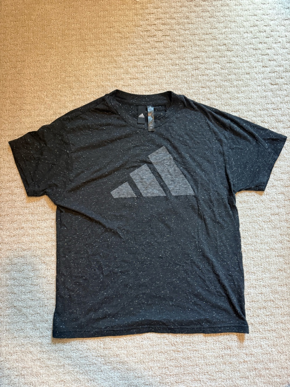 Adidas Black Speckled Logo Short Sleeve Tee
